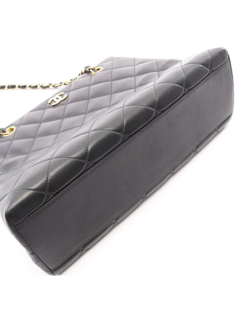 Chanel Shoulder Bag Quilted Black Lambskin 2-Way Chain